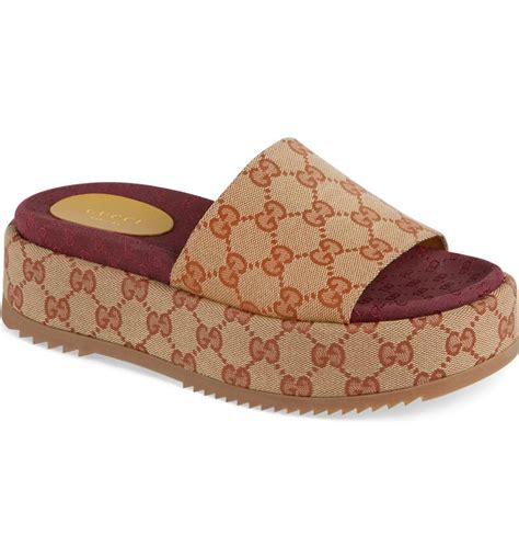 gucci brown and red slides|Gucci slides nordstrom rack.